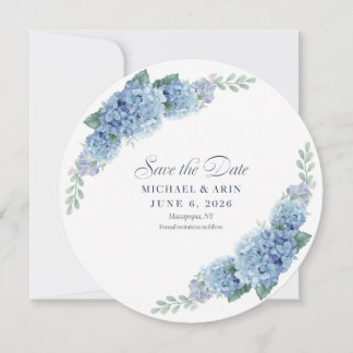 Blaue Hortensien Save The Dates Date