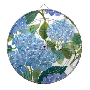 Blaue Hortensien   Schöner Blumenstrauch Dartscheibe