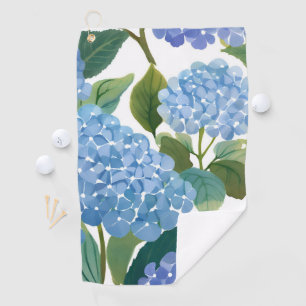 Blaue Hortensien Schöner Blumenstrauch Golfhandtuch