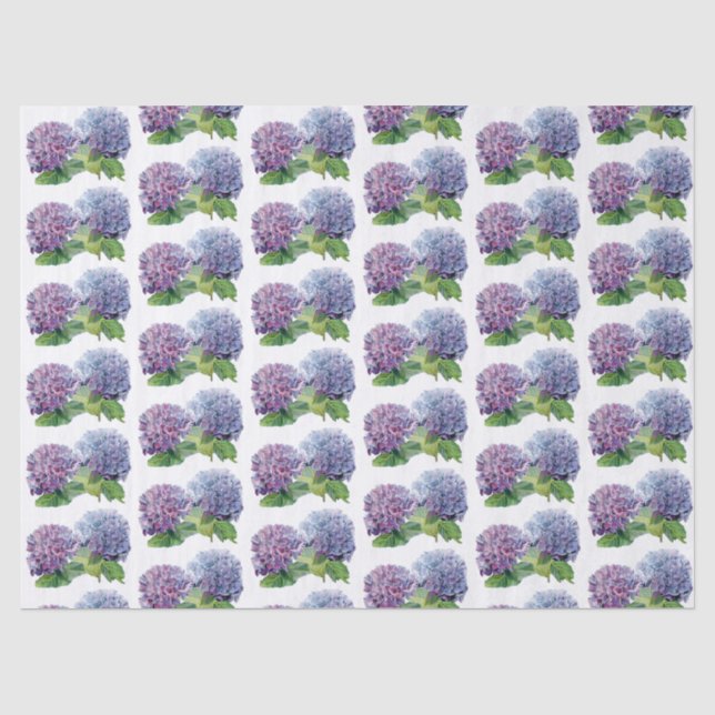 Blaue Hortensien Seidenpapier (Vorderseite)