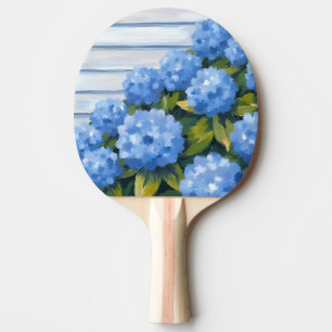 Blaue Hortensien Sträucher Florale Malerei Tischtennis Schläger