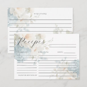 Blaue Hortensien Weiße Pfingstrosen Elegante Rezep RSVP Karte