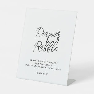 Blaue Hortensien-Windel-Raffle-Shower-Schild Sockelschild