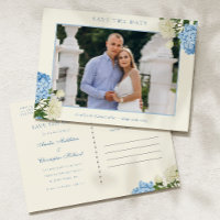 Blaue Hortensienblumen und Rosengarten - Heiratsan