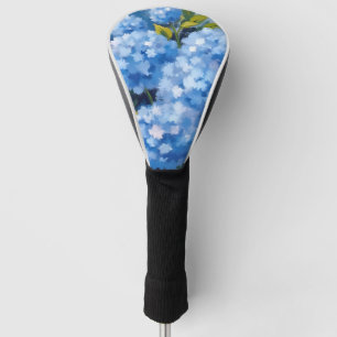 Blaue Hortensienblüten Aquarell Blumen Golf Headcover