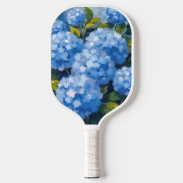 Blaue Hortensienblüten Aquarell Blumen Pickleball Schläger