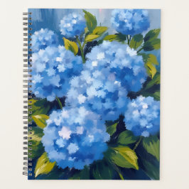 Blaue Hortensienblüten Aquarell Blumen Planer