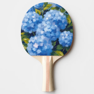 Blaue Hortensienblüten Aquarell Blumen Tischtennis Schläger