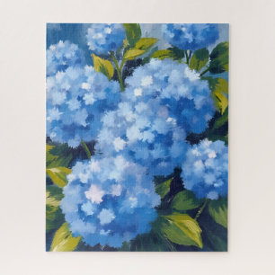 Blaue Hortensienblüten Aquarell Floral