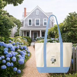 Blaue Hortensienblüten-Blumentrim-Boat-Tasche Tragetasche