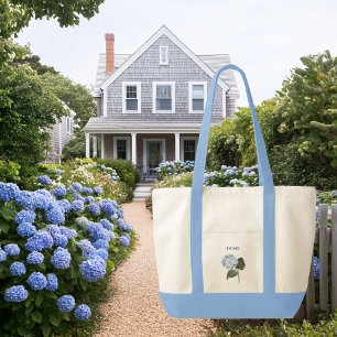 Blaue Hortensienblüten-Blumentrim-Boat-Tasche Tragetasche