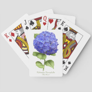 Blaue Hortensienblüten Botanische Kunstgestaltung Spielkarten