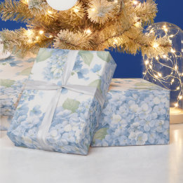 Blaue Hortensienblüten Geschenkpapier