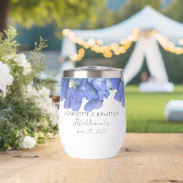 Blaue Hortensienblüten Hochzeit Personalisierte Na