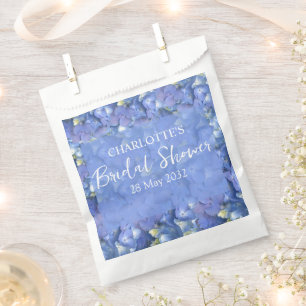 Blaue Hortensienblüten Persönliche Brautdusche Geschenktütchen
