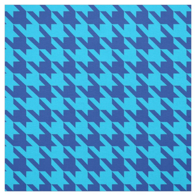 Blaue Houndstooth Karo Gingham Stoff (Muster)