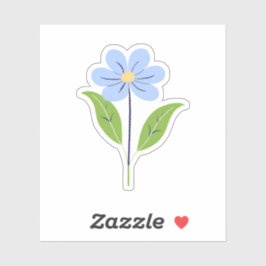 Blaue Hübsche Blume Aufkleber