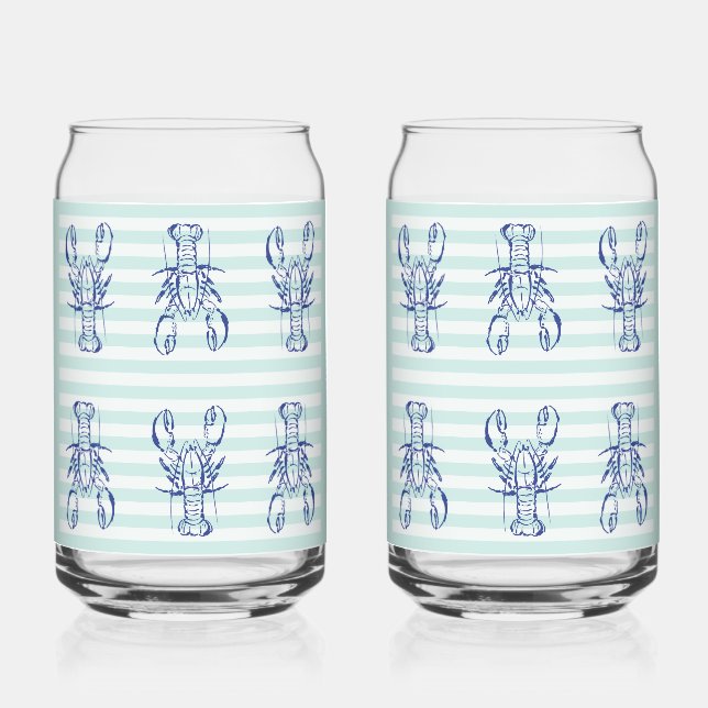 Blaue Hummer Dosenglas (Vorderseite)
