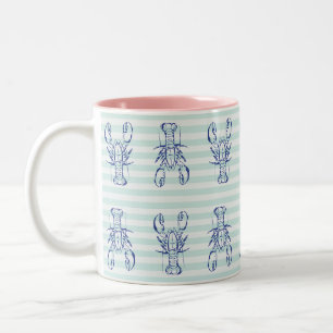 Blaue Hummer Zweifarbige Tasse