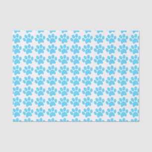 Blaue Hündchen-Tatze druckt Muster Seidenpapier