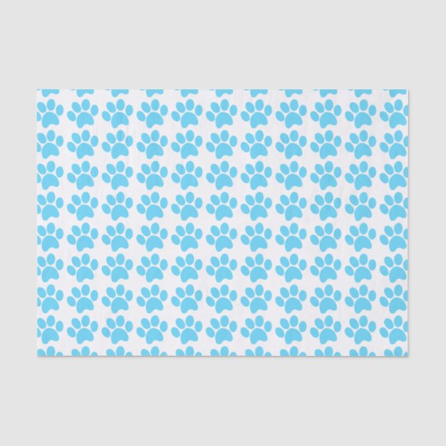 Blaue Hündchen-Tatze druckt Muster Seidenpapier (Vorderseite)