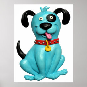 Blaue Hundebaby-Jungen-Babyparty-Nursery Poster