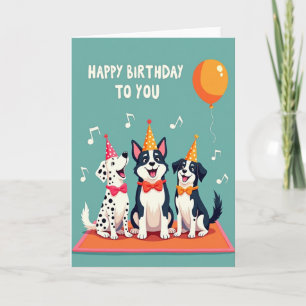 Blaue Hundeparty-Karte Karte