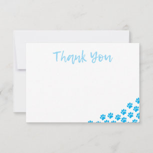 Blaue Hundepfotenabdrücke Hundegeburtstag Danke Ha Mitteilungskarte