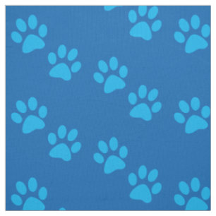 Blaue Hundetatzen-Drucke Stoff