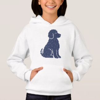 Blaue Hunds-Silhouette Minimal Art Hoodie