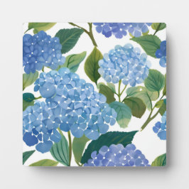 Blaue Hydrangea Aquarellfarben Küstenmalerei Fotoplatte