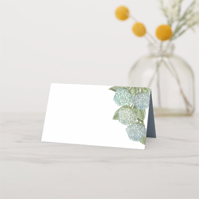 Blaue Hydrangea Blank-Platzkarten Platzkarte (Vorderseite)