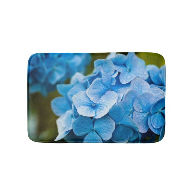 Blaue Hydrangea-Blume Badmatte Badematte (Vorderseite)