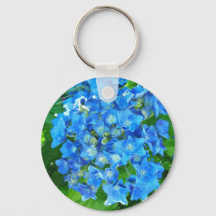 Blaue Hydrangea-Blume. Blumenfotografie. Schlüsselanhänger