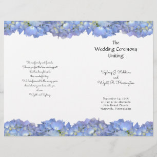 Blaue Hydrangea-Blume Hochzeitsvorlage