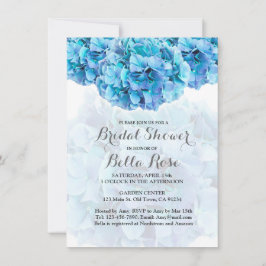 Blaue Hydrangea Blumendusche Einladung