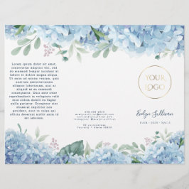 Blaue Hydrangea-Broschüre