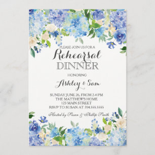 Blaue Hydrangea Dusche Einladung