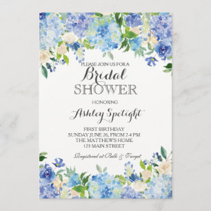 Blaue Hydrangea Dusche Einladung