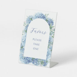 Blaue Hydrangea-Favoriten Sockelschild