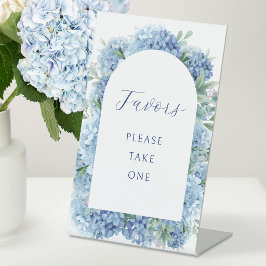 Blaue Hydrangea-Favoriten Sockelschild