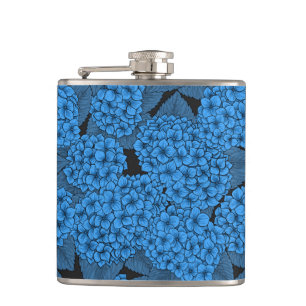 Blaue Hydrangea Flachmann