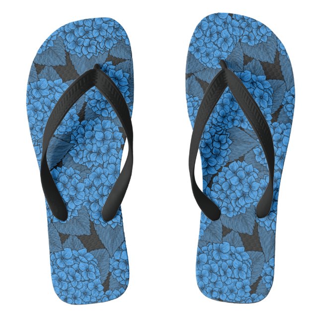 Blaue Hydrangea Flip Flops (Fußbett)