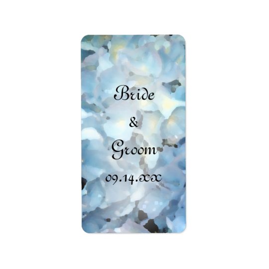 Blaue Hydrangea-Gastgeschenk Hochzeits-Umbauten Adressaufkleber