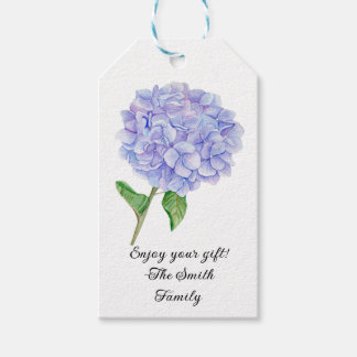 Blaue Hydrangea-Geschenk-Tags Geschenkanhänger