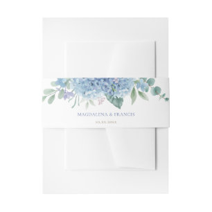 Blaue Hydrangea-Hochzeit Einladungsbanderole