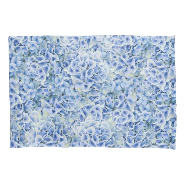 Blaue Hydrangeas - Blumenmuster Kissenbezug (Vorderseite)