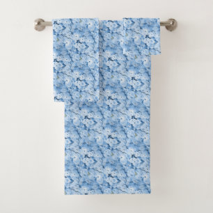 Blaue Hydrangeas-Blumentuch-Set Badhandtuch Set