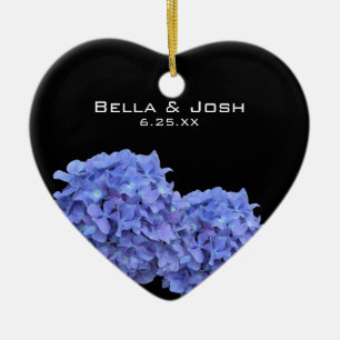 Blaue Hydrangeas, die Verzierung Wedding sind Keramik Ornament