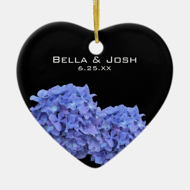Blaue Hydrangeas, die Verzierung Wedding sind Keramik Ornament (Vorne)